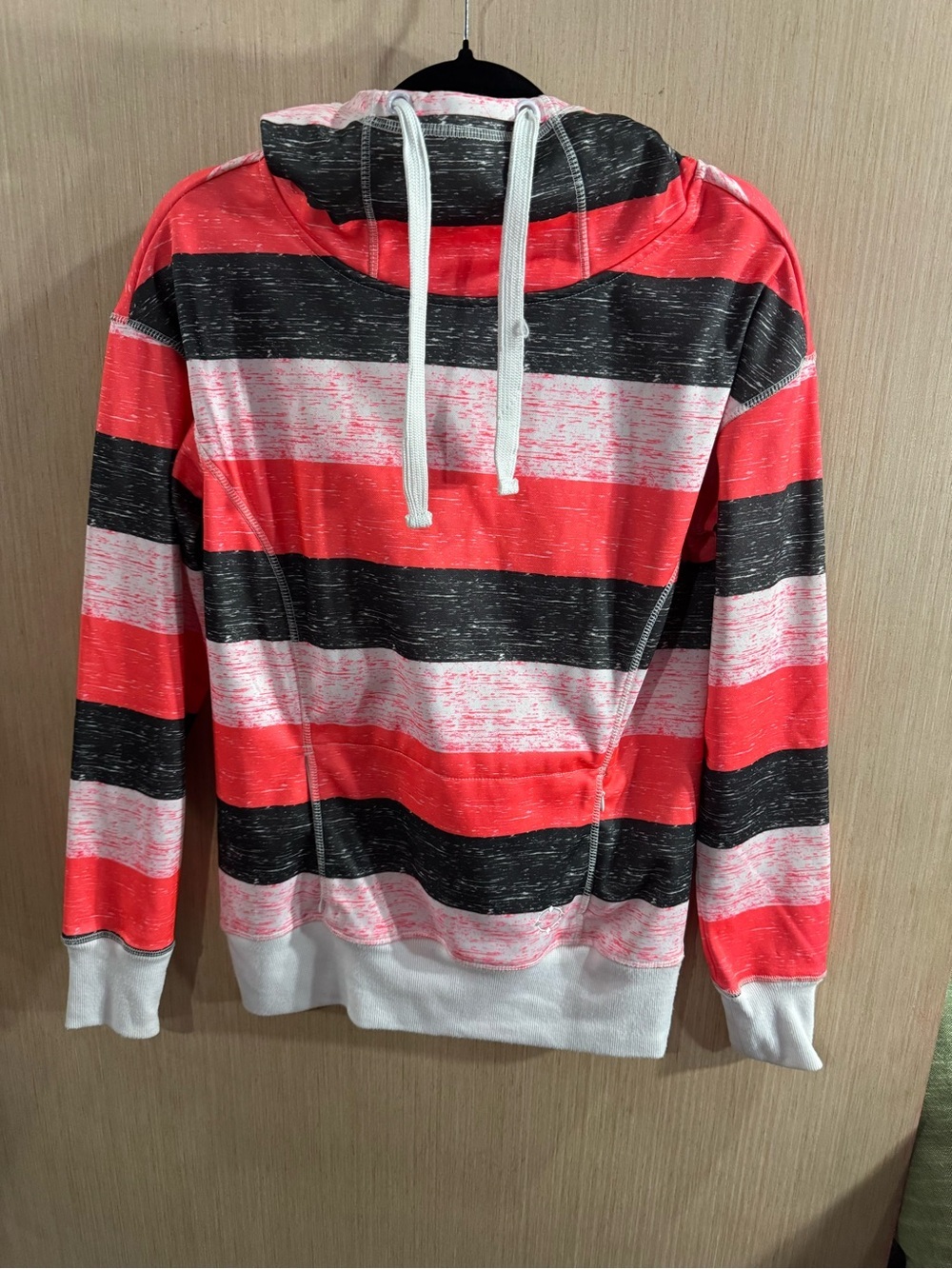 Women’s Empyre Striped Hooded Sweatshirt - Red, Black & White Size Small